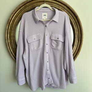 Aerie LumberJane Oversized Waffle Shirt/Shacket (Size: L)